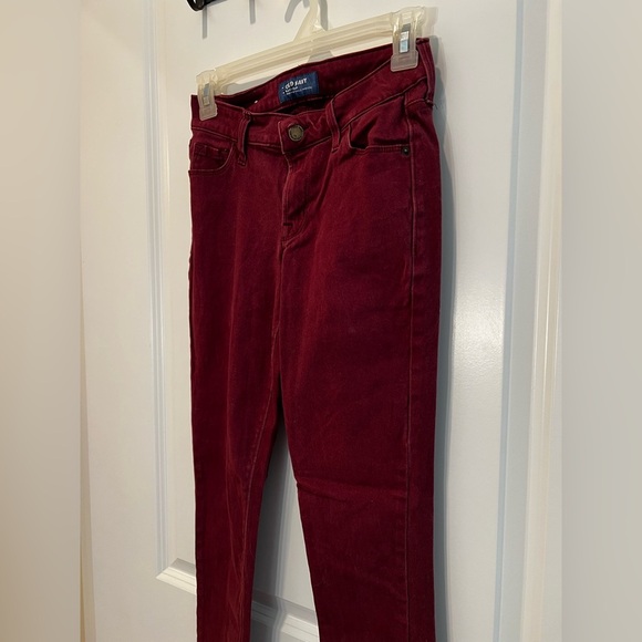 Old Navy Rockstar Maroon Mid Rise Skinny Jeans Size 0 - Picture 8 of 9